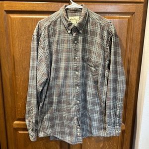 EDDIE BAUER Mens Plaid Button Down Long Sleeve Shirt 3558 Size L